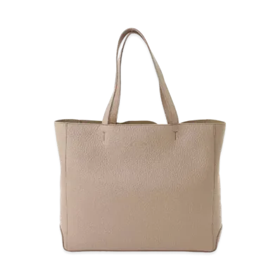 TOD'S Leather Shopping Bag Medium "Beige"
