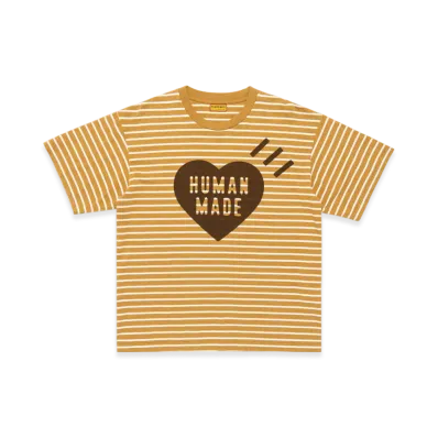 HUMAN MADE Heart Striped T-Shirt "Beige"
