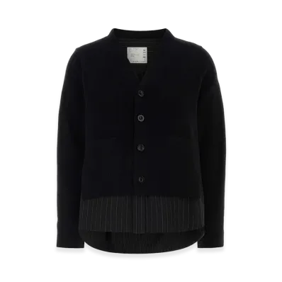 sacai Women's Wool Cardigan "Black"