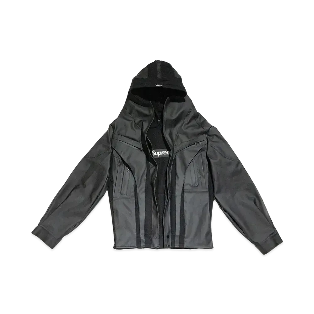 Supreme x Anonymous Club Box Logo Moto Jacket by Shayne Oliver "Black"