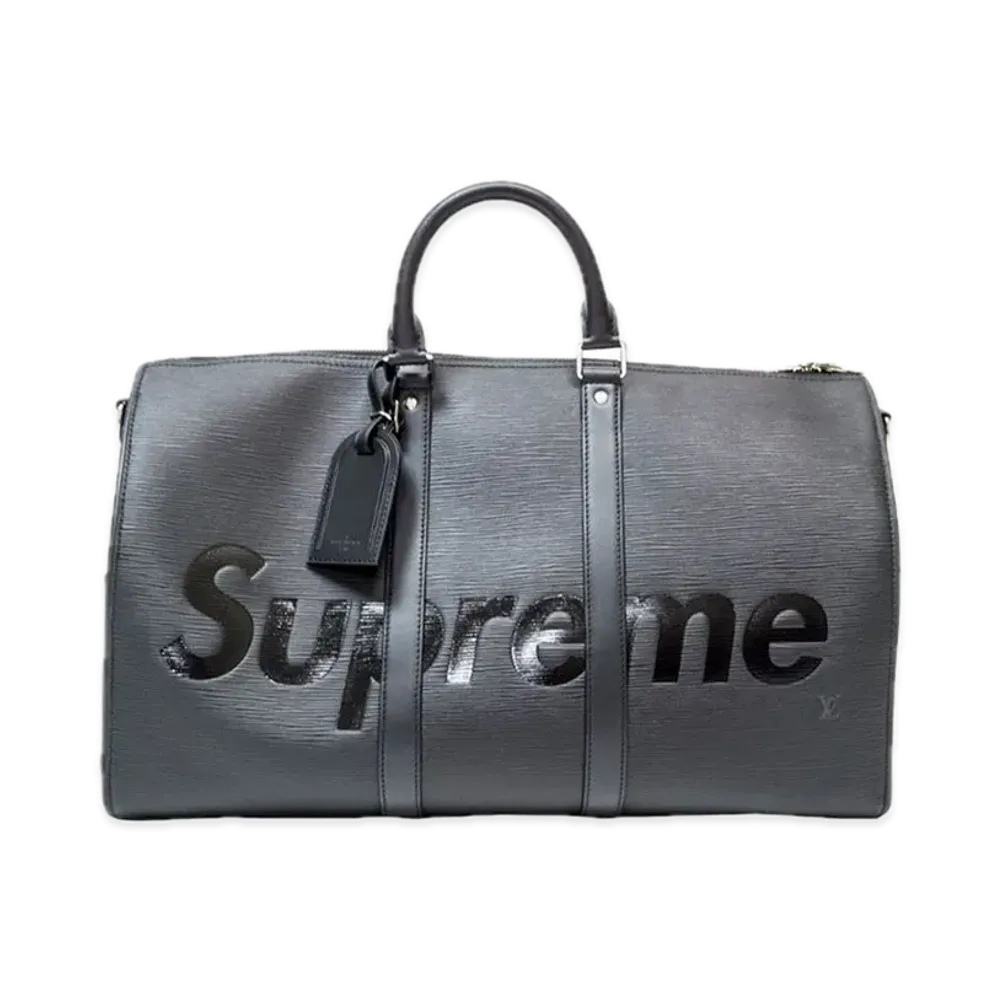 Supreme x Louis Vuitton Keepall 45 Bag Epi and Taiga Leather "Black"