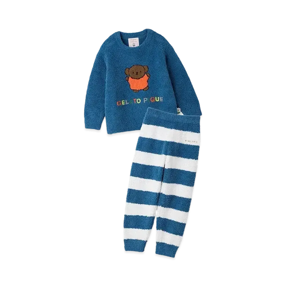 GELATO PIQUE x Dick Bruna Kids Baby Moko Jacquard Pullover & Long Pants Set "Blue"