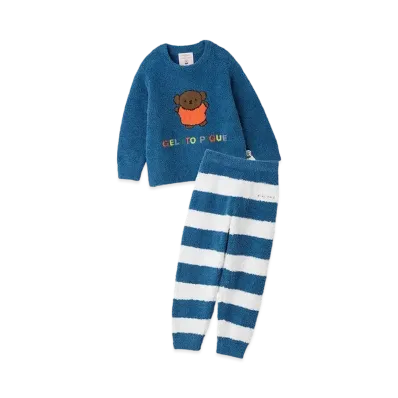 GELATO PIQUE x Dick Bruna Kids Baby Moko Jacquard Pullover & Long Pants Set "Blue"