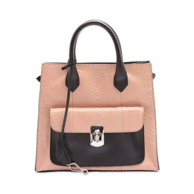 Balenciaga Padlock All Afternoon Leather Python 2WAY Hand Bag