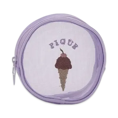 GELATO PIQUE Ice Embroidery Round Pouch "Lavender"