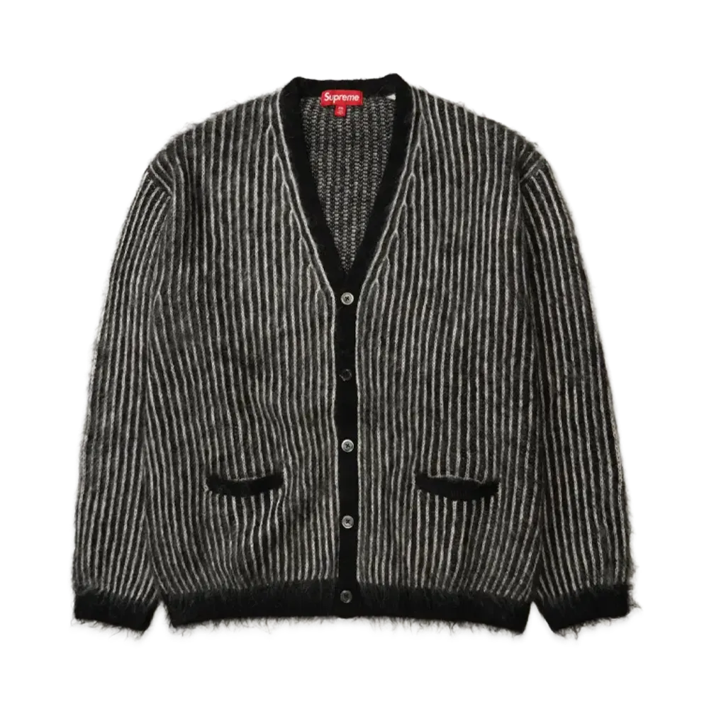 Supreme 2-Tone Mohair Cardigan "Black"