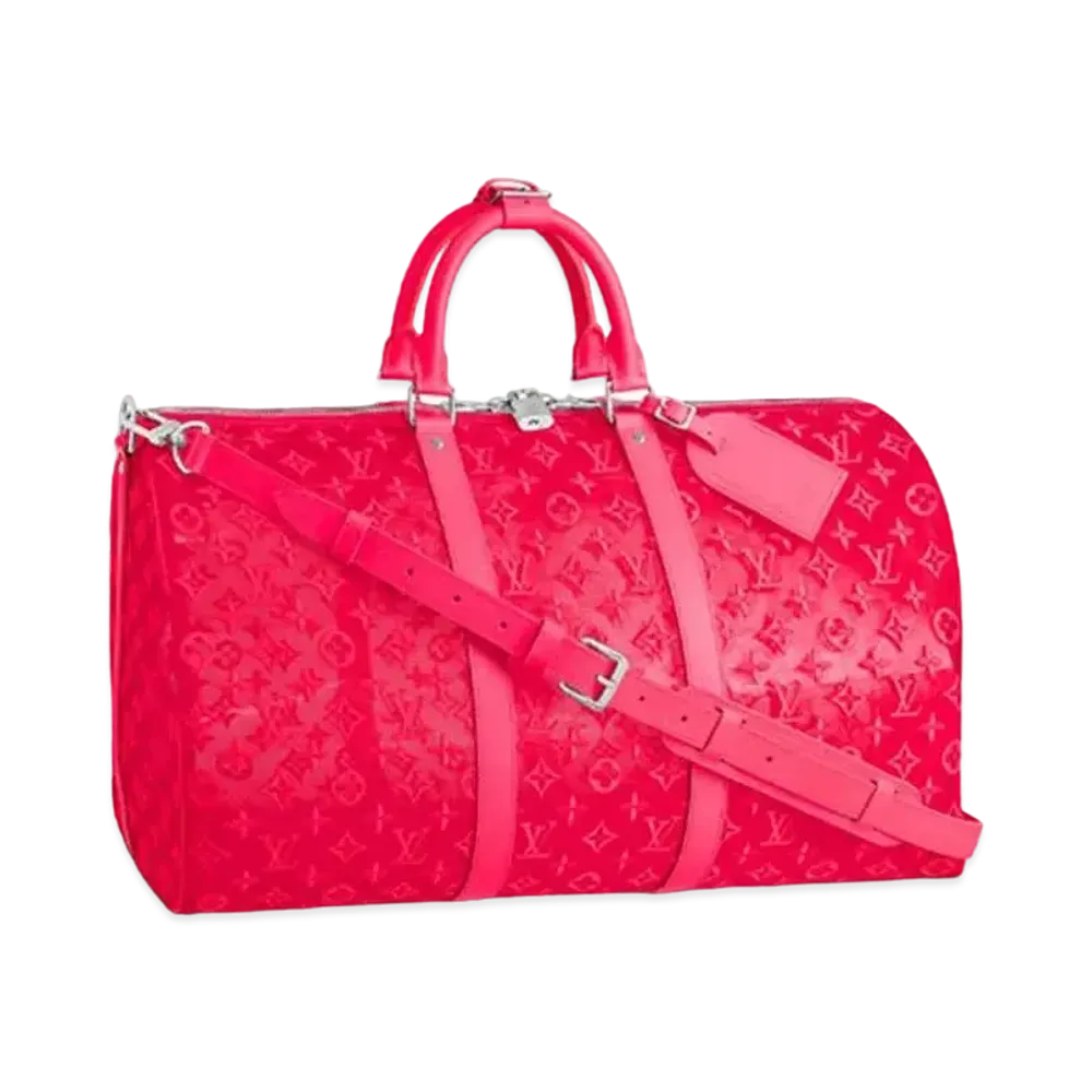 Louis Vuitton Monogram See through Keepall Bandouliere 50 "Pink"