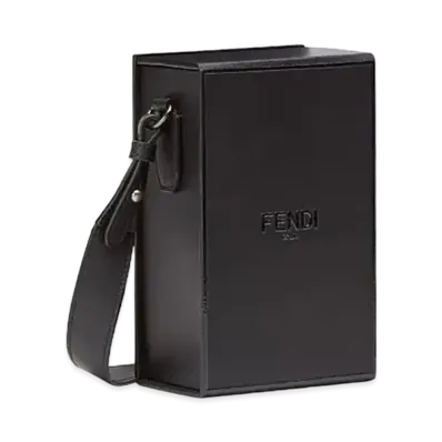 FENDI Vertical Box Leather Bag "Black"