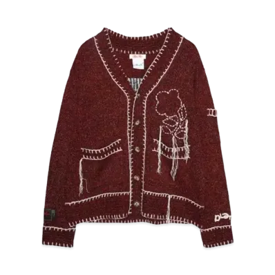 SYUMAN. xSYU.Man floral cardeigan "Burgundy"