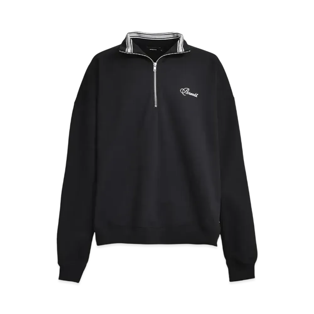 BREATH Script Logo Half Zip Sweat "Black"