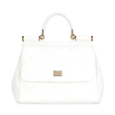 Dolce&Gabbana Sicily Bag Medium Matrasse Calfskin "White"