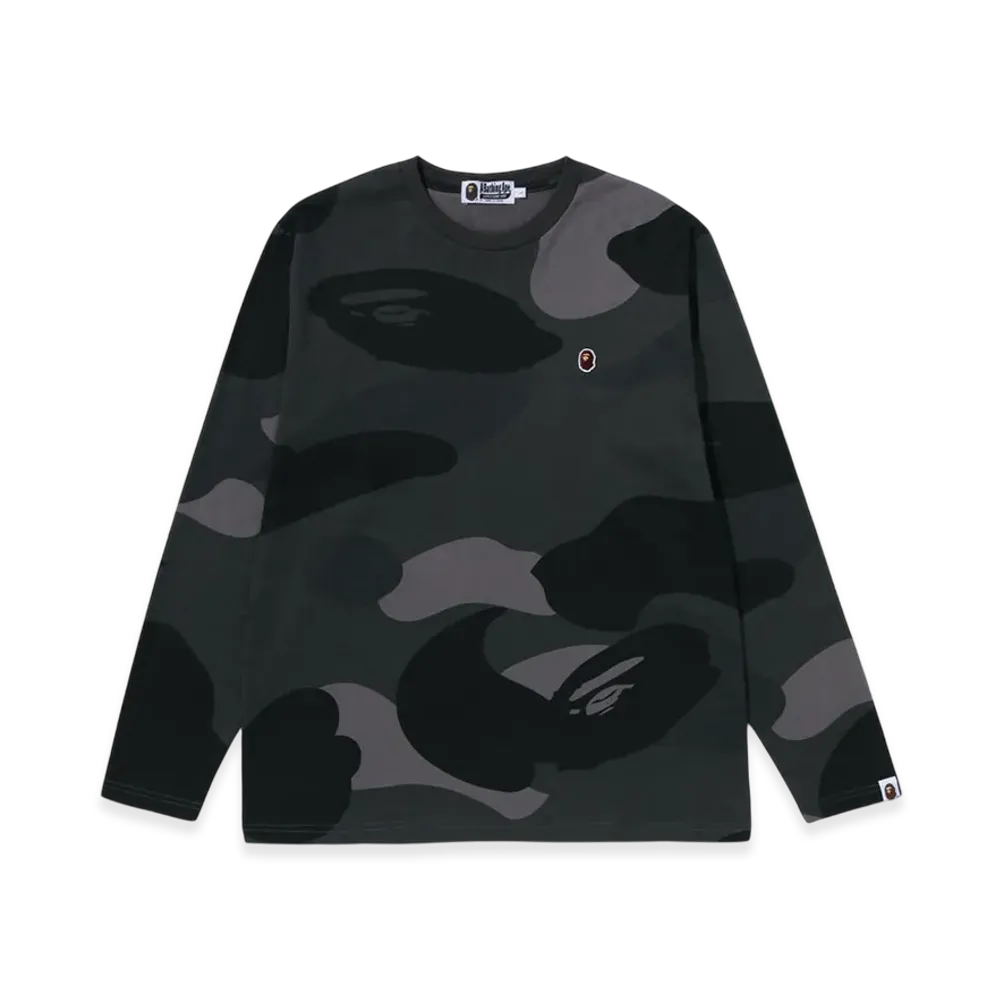 A BATHING APE Mega Color Camo One Point LS Tee "Black"