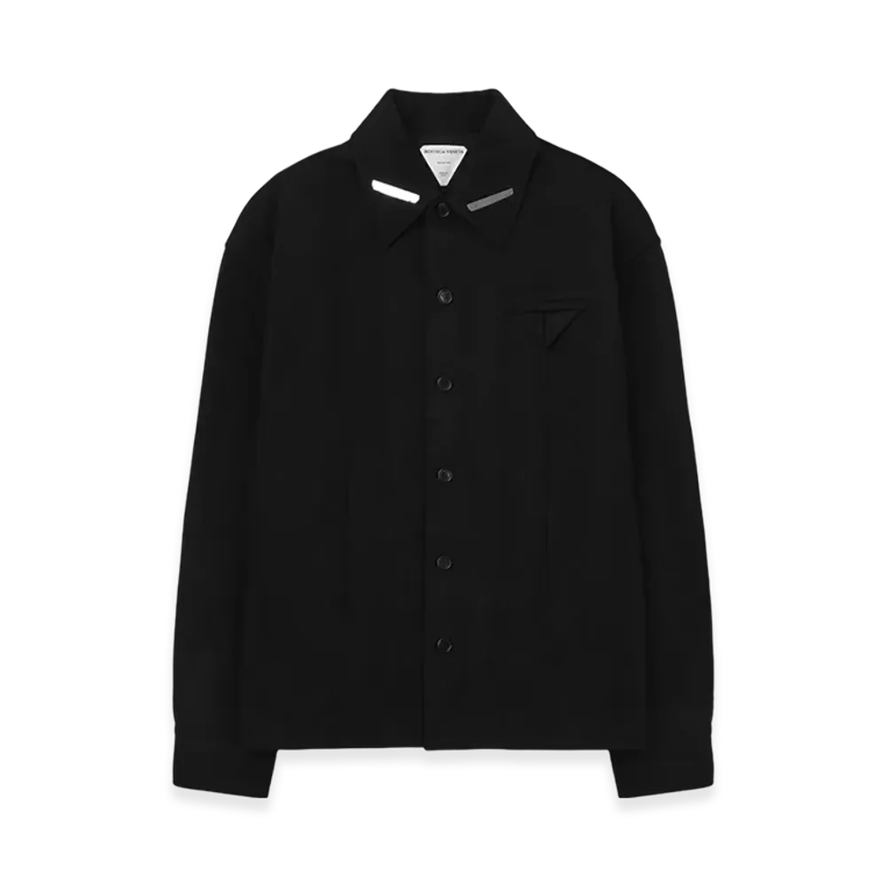 Bottega Veneta Felted Stretch Chevron Shirt "Dark Green"