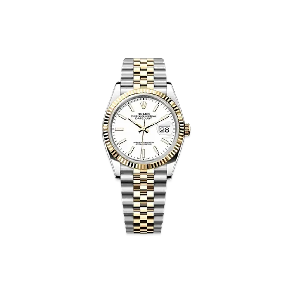 ROLEX Datejust 36 Oystersteel & Yellow Gold "White"