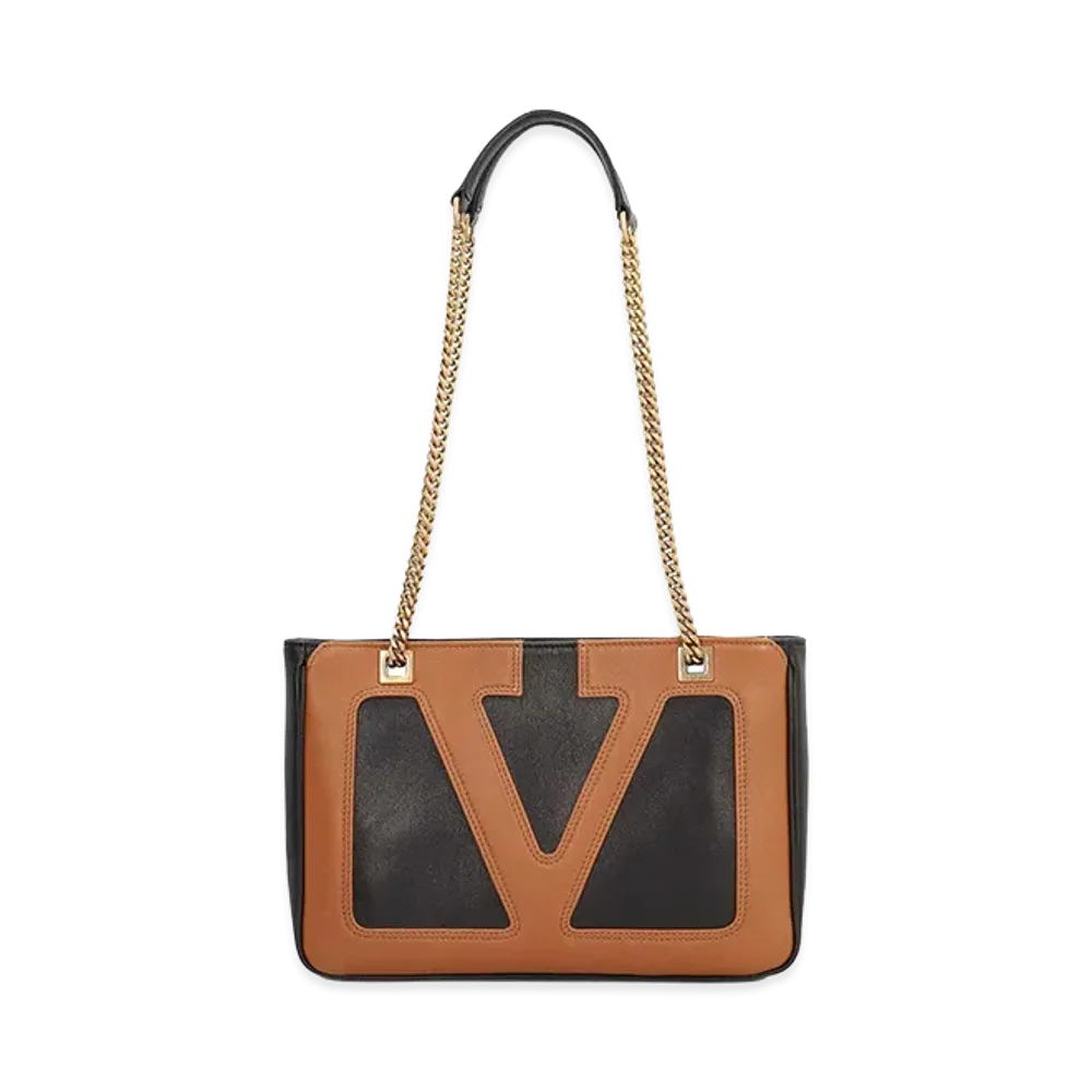 Valentino Viva Superstar Leather Shoulder Bag "Brown"