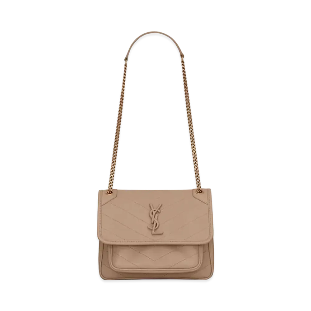 Saint Laurent Niki Baby In Lambskin "Dark Beige"