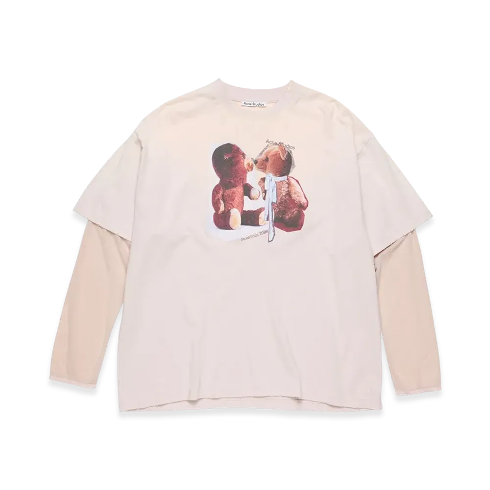 Acne Studios Layered Print Tee "Violet Pink"