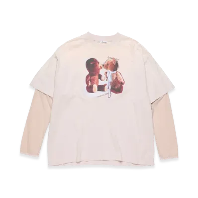Acne Studios Layered Print Tee "Violet Pink"