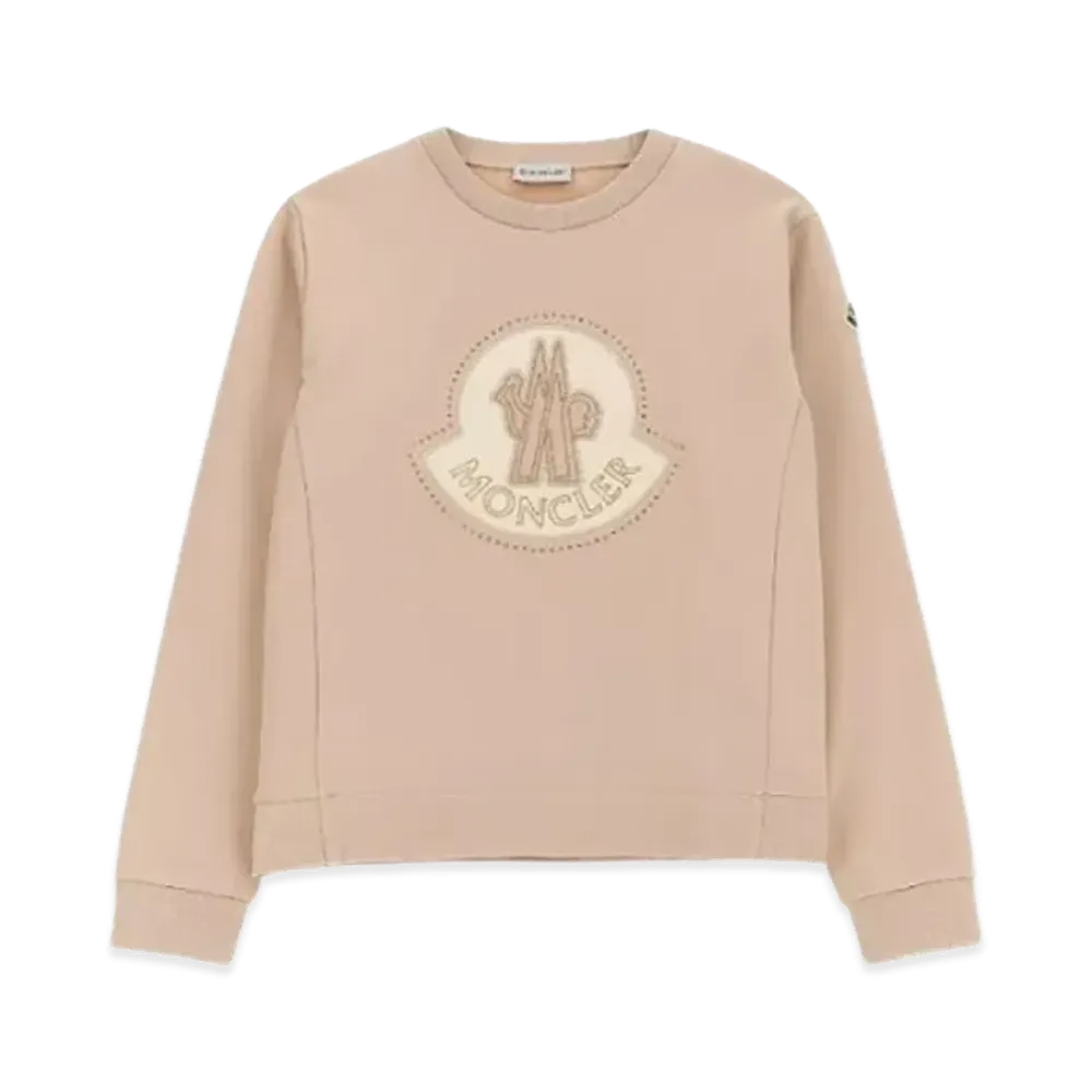 MONCLER Kids Rhinestone Logo Sweatshirt "Pink"