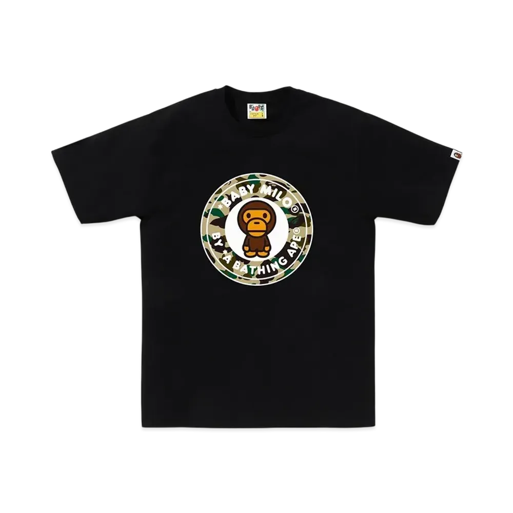 A BATHING APE 1St Camo Milo Busy Works Tee "Black/Yellow"