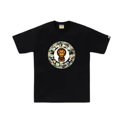 A BATHING APE 1St Camo Milo Busy Works Tee "Black/Yellow"