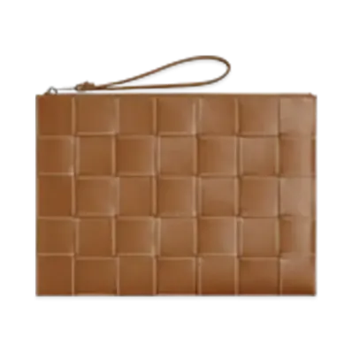Bottega Veneta Large Cassette Pouch "Wood - Natural"
