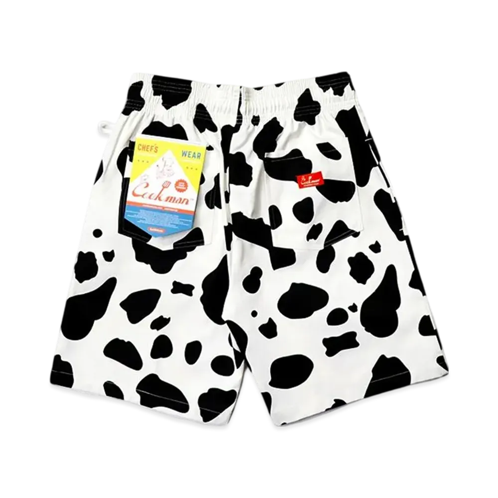 COOKMAN Chef Pants Chef Short Pants "Cow/White"