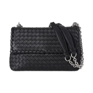 Bottega Veneta Wo Lambskin Shoulder Bag "Black"