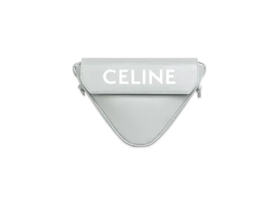 CELINE Triangle Bag In Smooth Calfskin With Celine Print "Pale Grey"