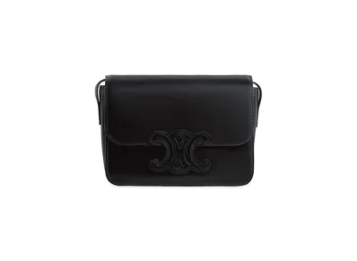 CELINE Teen Cuir Triomphe Bag In Shiny Calfskin "Black"