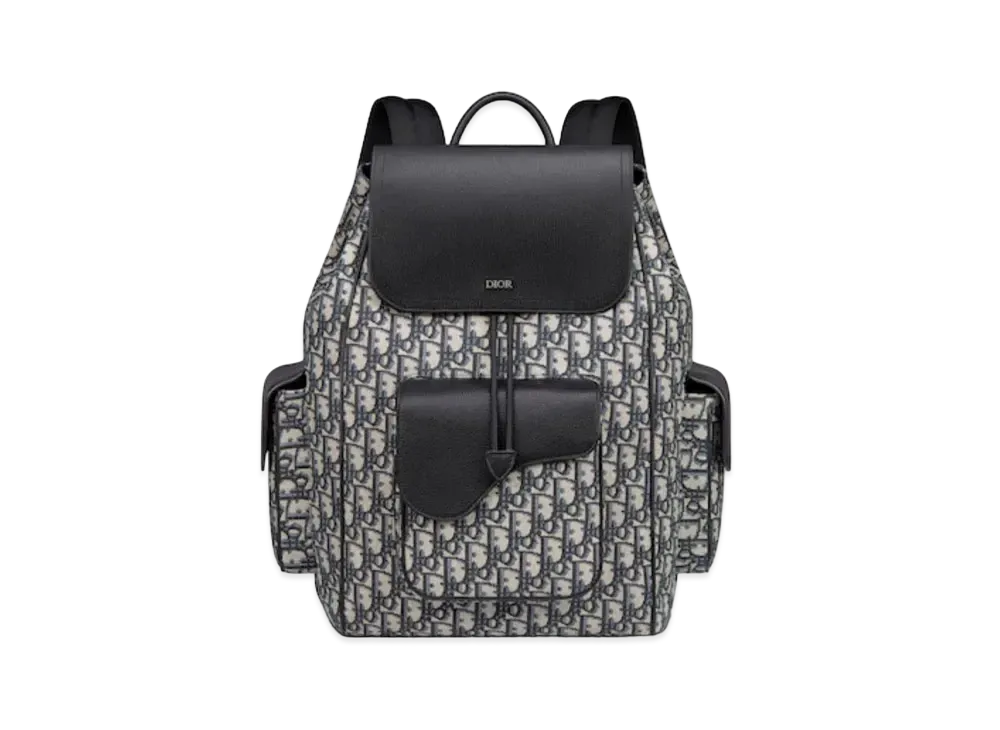 Dior Saddle Backpack Dior Oblique Jacquard & Grained Calfskin "Beige"