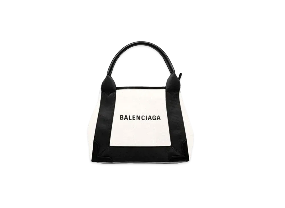 BALENCIAGA Women's Navy Cabas XS "Black/Silver"
