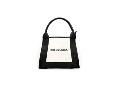 BALENCIAGA Women's Navy Cabas XS "Black/Silver"