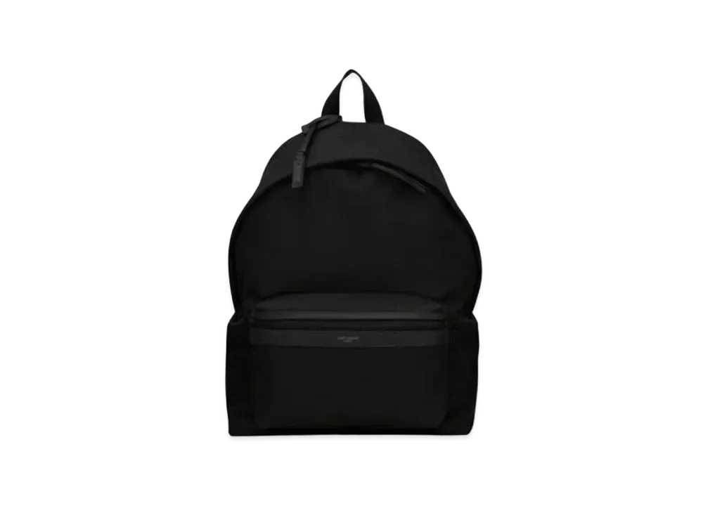 SAINT LAURENT City Backpack In Econyl, Smooth Leather And Nylon "Black"