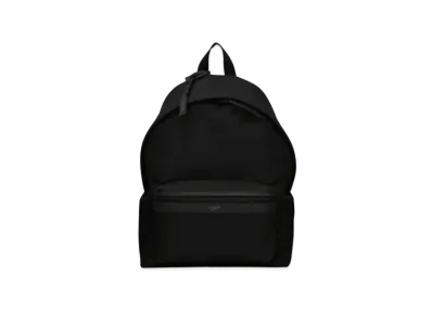 SAINT LAURENT City Backpack In Econyl, Smooth Leather And Nylon "Black"