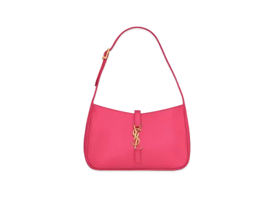Saint Laurent Le 5 A 7 Hobo Bag In Smooth Leather "Bubblegum"