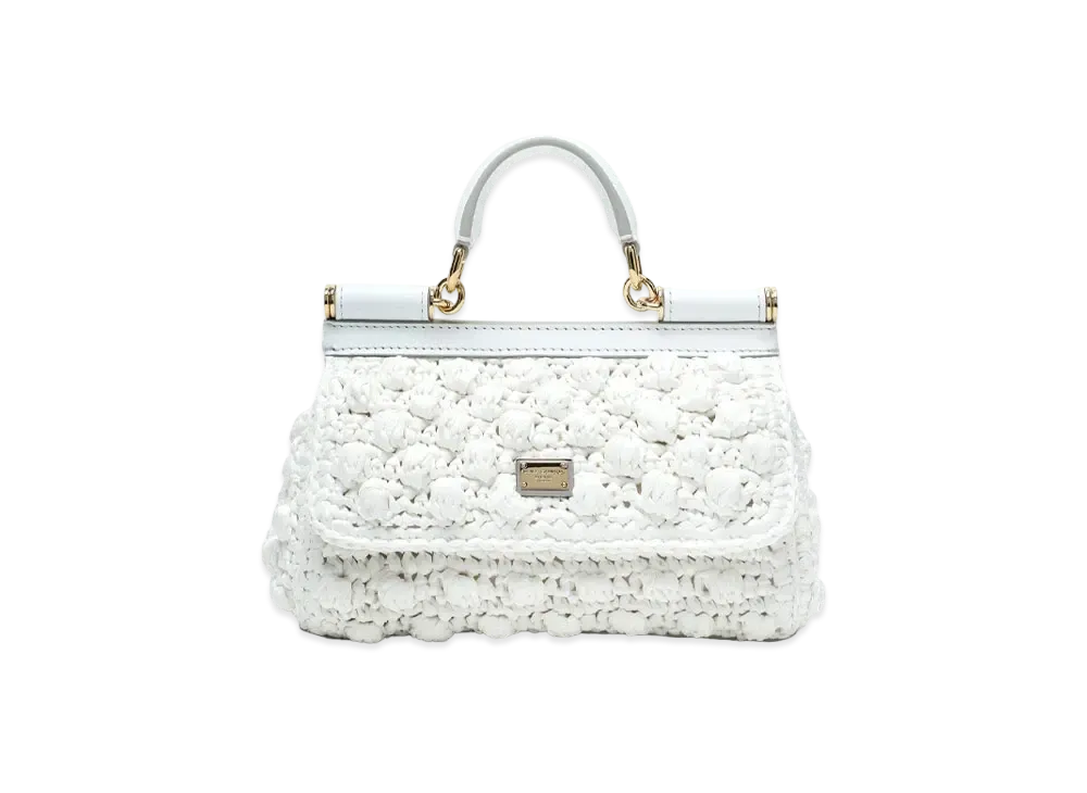 Dolce&Gabbana Sicily Bag Small Raffian Crochet "White"