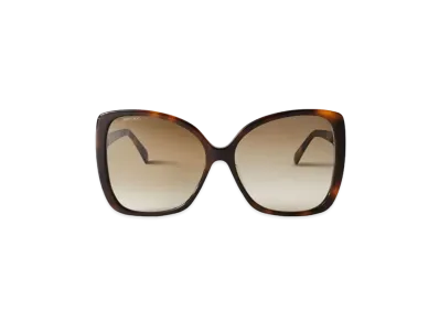 Jimmy Choo Becky Frame Over Size Sunglasses With Swarovski Crystals "Dark Havana"