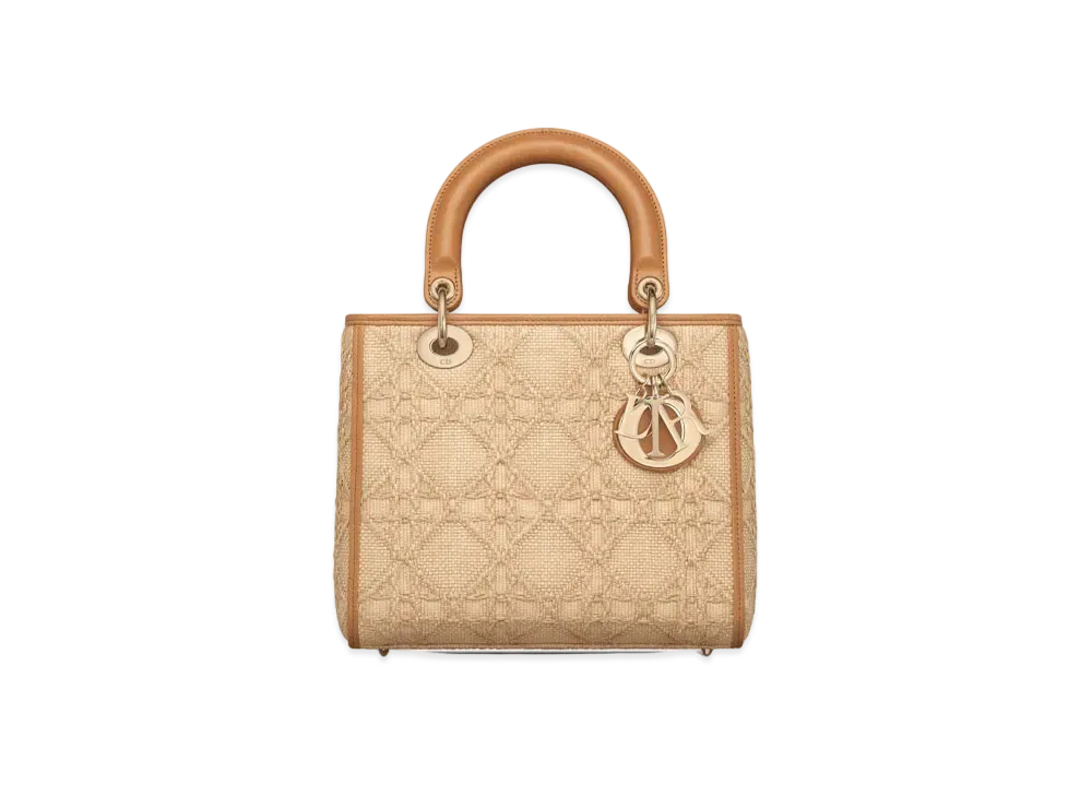 Dior Lady Dior Medium Bag Canage Lafia "Natural"