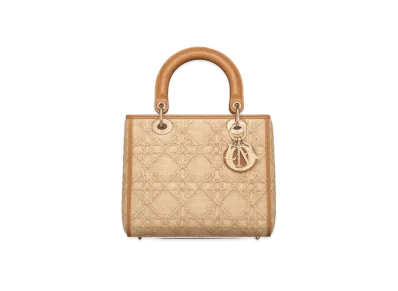 Dior Lady Dior Medium Bag Canage Lafia "Natural"