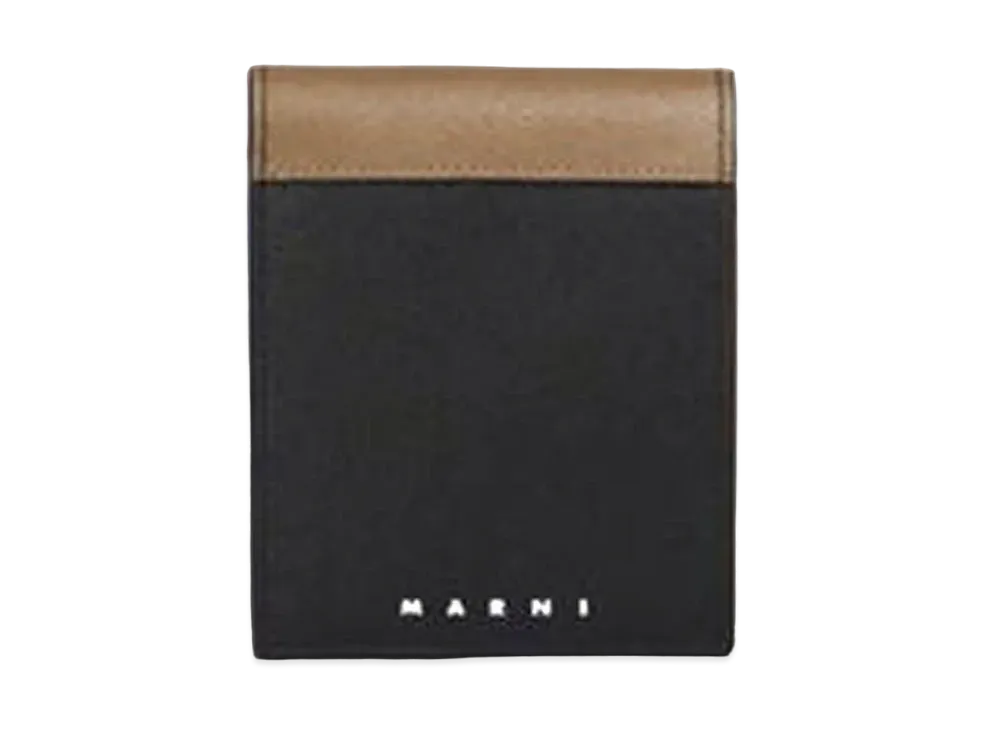 Marni Saffiano Leather YEN and USD Bi Fold Wallet "Brown/Black"