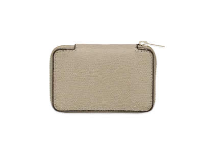 Valextra Round Zip Mini Wallet "Oyster Gray"