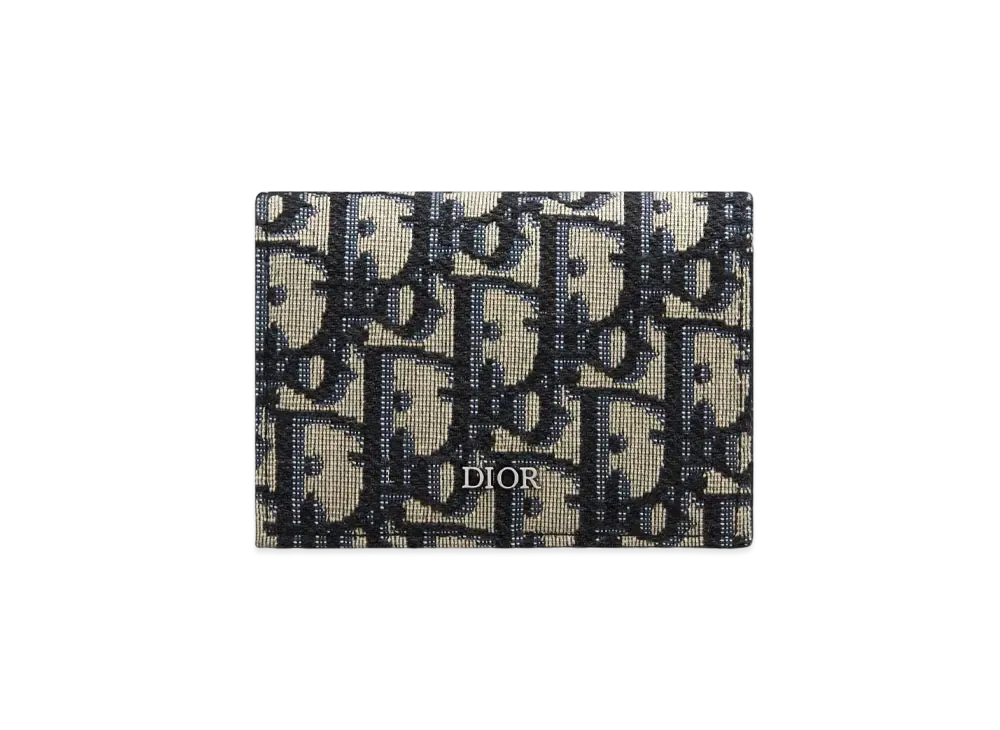 Dior DiorEssentials  Business Card Case Dior Oblique Jacquard "Beige"
