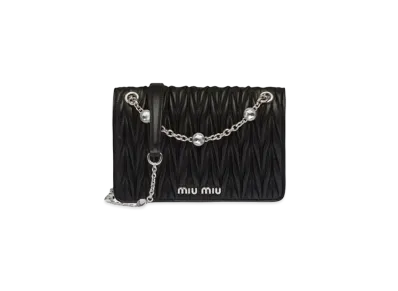 MIU MIU Materassenapa Leather Mini Bag "Black"