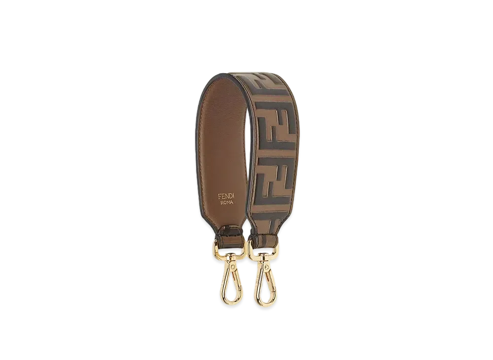 FENDI Strap You Mini Leather Shoulder Strap "Brown/Black"