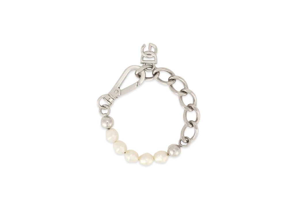Dolce&Gabbana Link Bracelet With Rhinestones And Pearl "Silver"