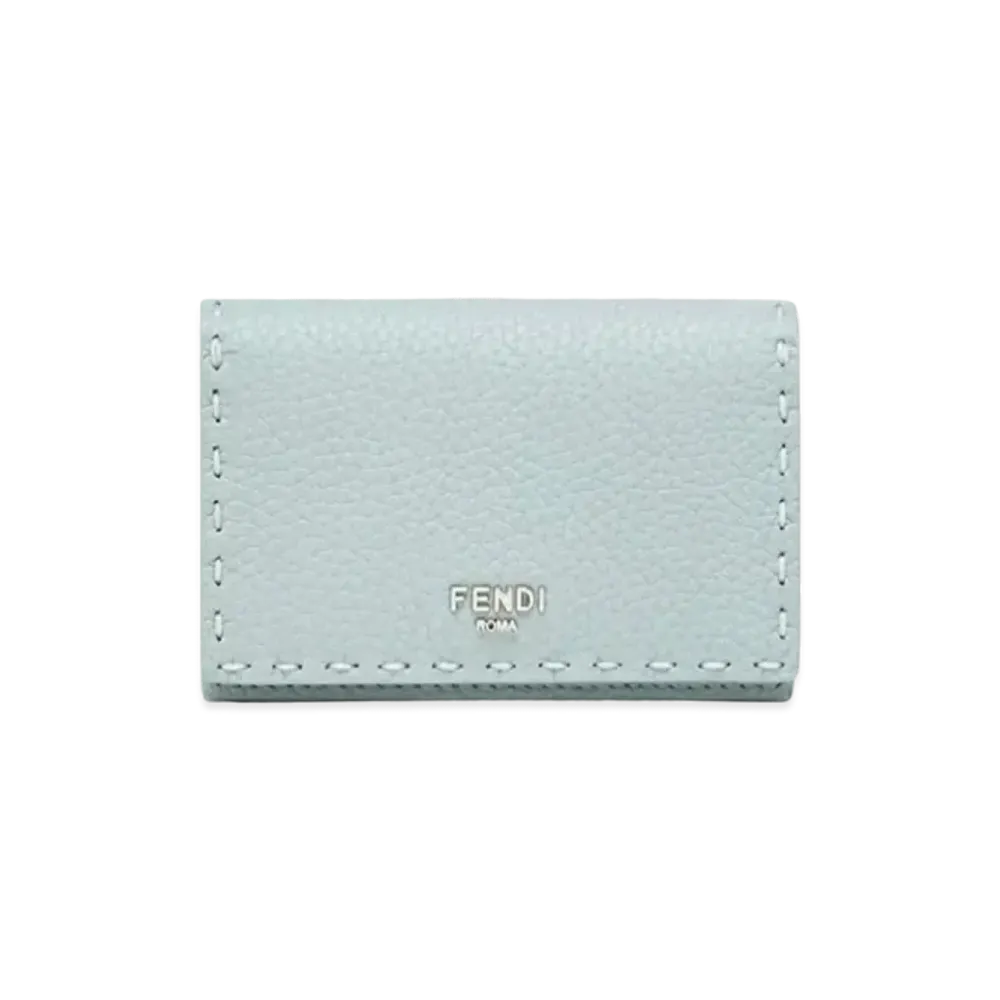 FENDI Peekaboo Selleria Card Case "Light Blue"