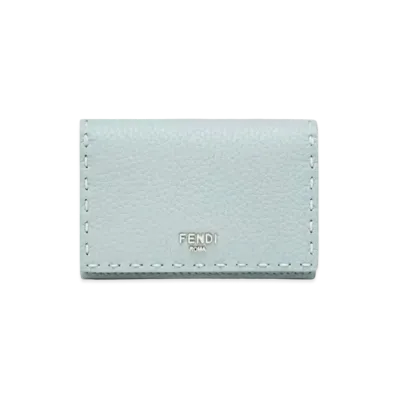 FENDI Peekaboo Selleria Card Case "Light Blue"