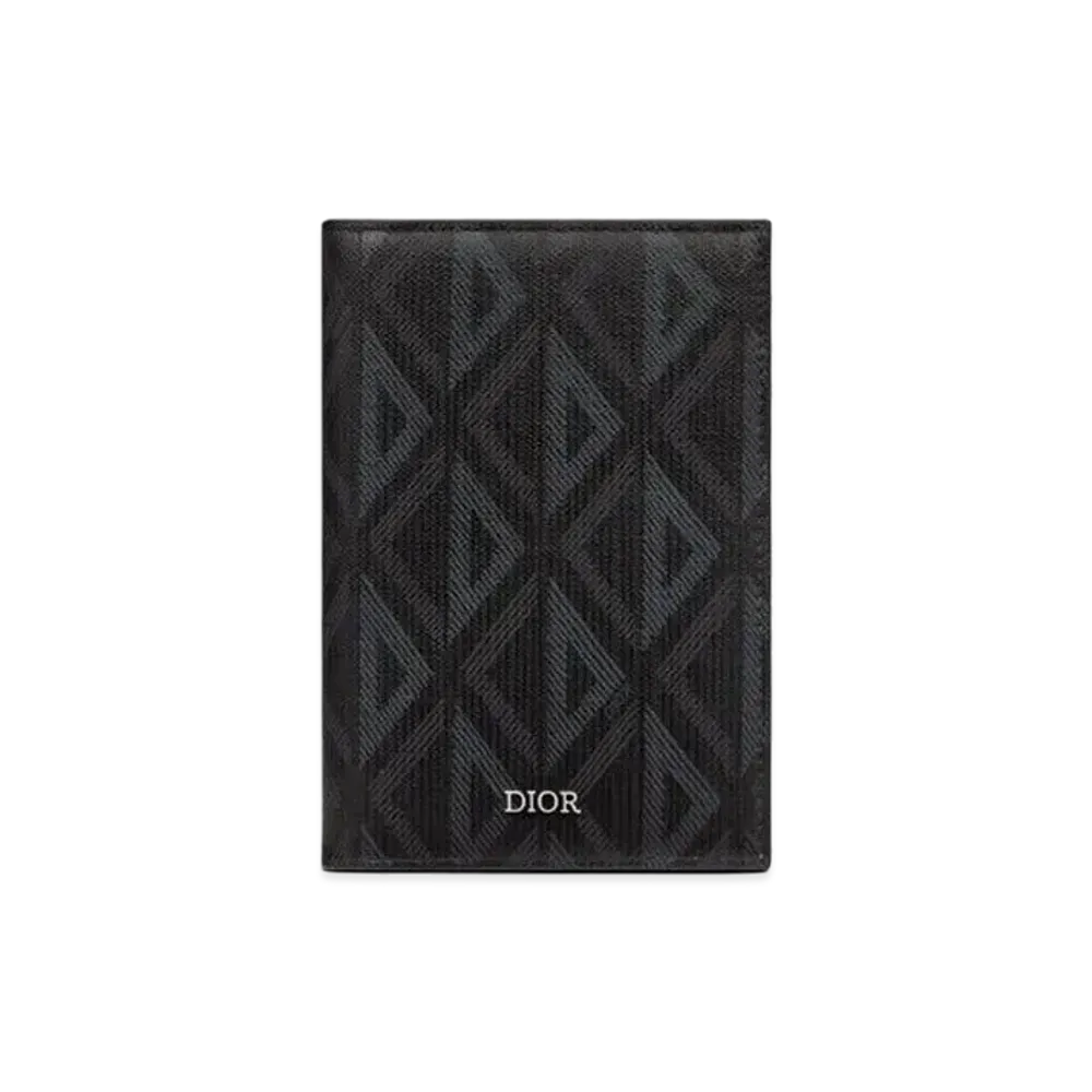 Dior Passport Cover CD Diamond Canvas "Black"
