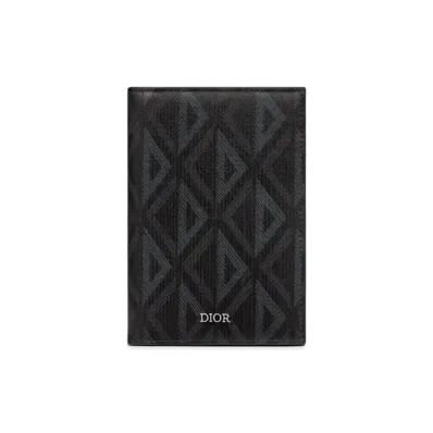 Dior Passport Cover CD Diamond Canvas "Black"